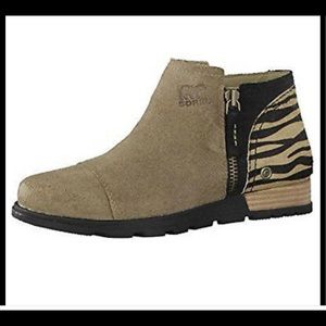Sorel Major Low suede and pony hair ankle booties